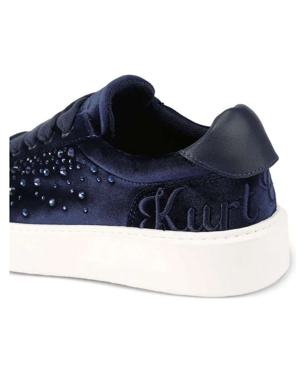 Kurt Geiger Blue Crystal Embellished Albion Retro Trainers for men