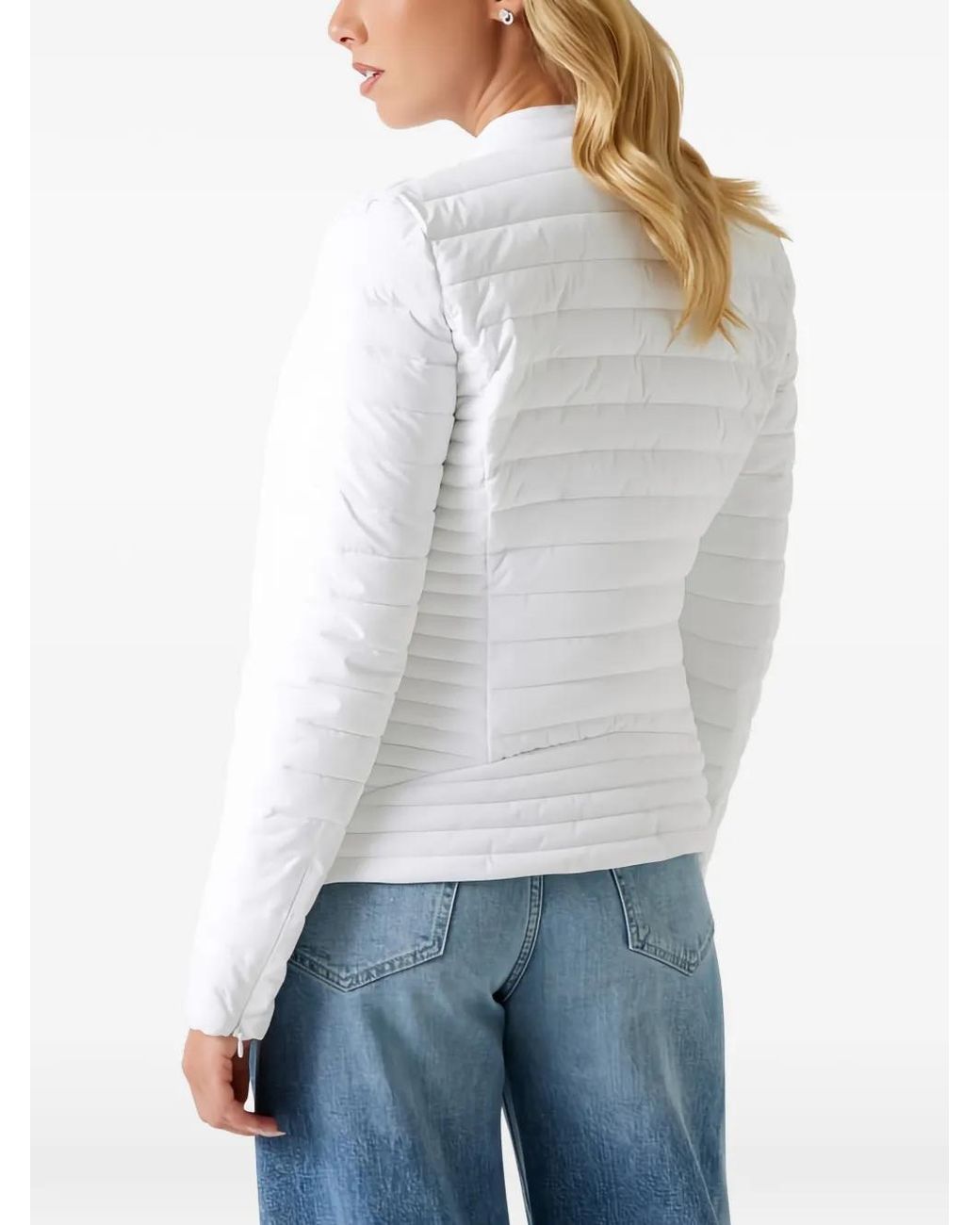 Guess White Quilted Padded Jacket