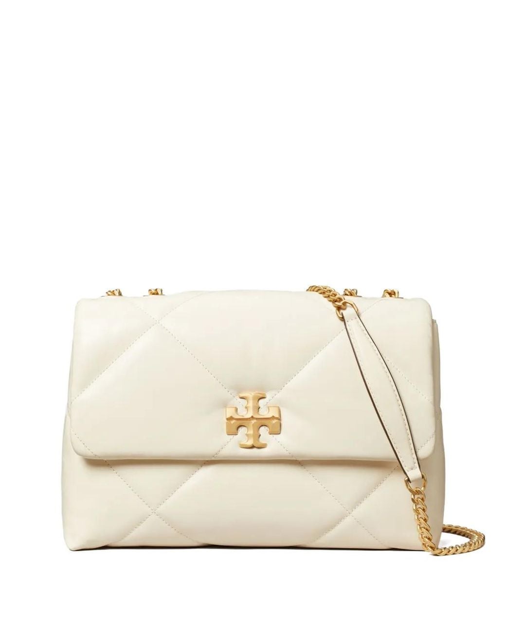 Tory Burch Natural Kira Diamond-Quilted Shoulder Bag