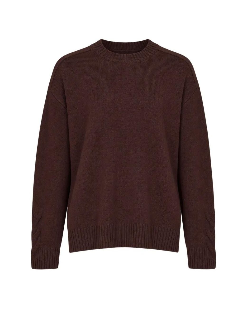 Kaos Brown Ribbed-Trim Sweater