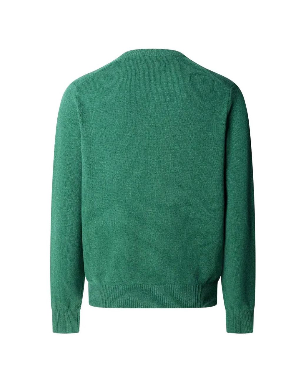Hackett Green V-Neck Wool Sweater for men