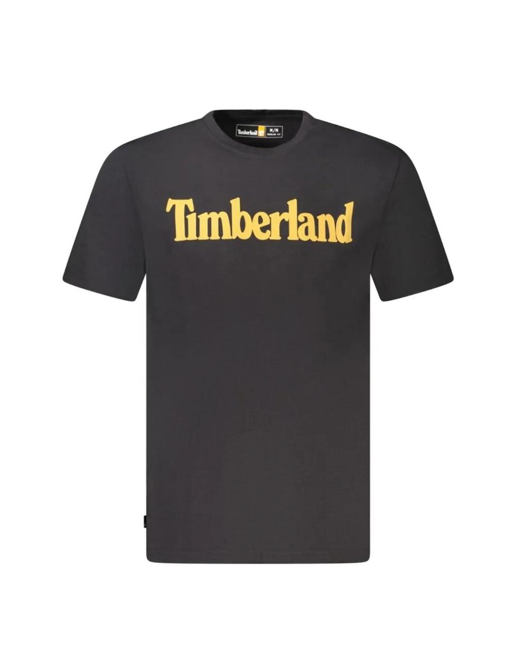 Timberland Black Chest Logo-Print T-Shirt for men