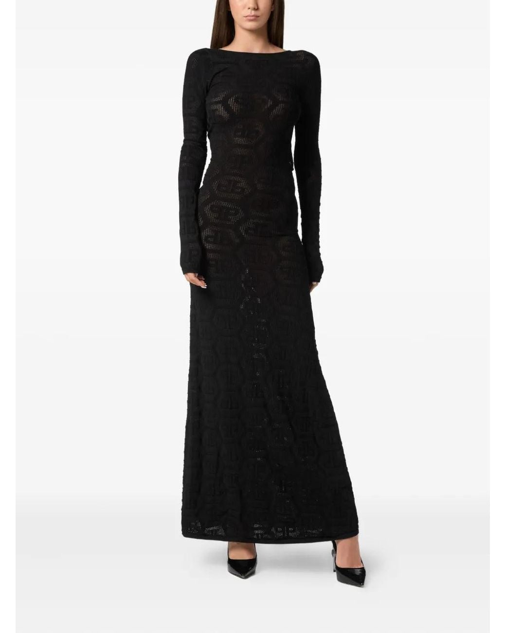 Philipp Plein Black Monogram Dress