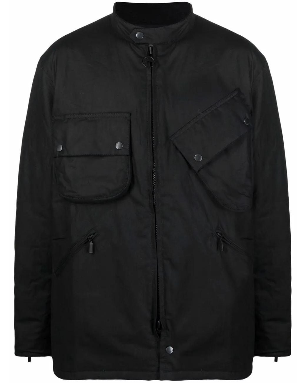 Barbour Black Multi-Pocket Zip-Up Jacket for men