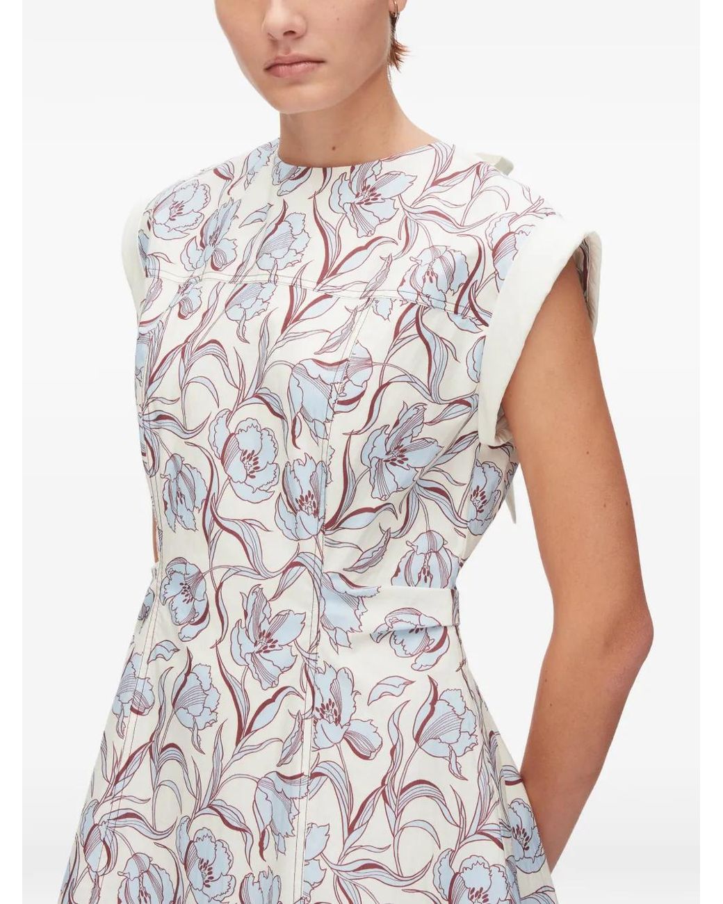 3.1 Phillip Lim White Floral Tie Back Mini Dress