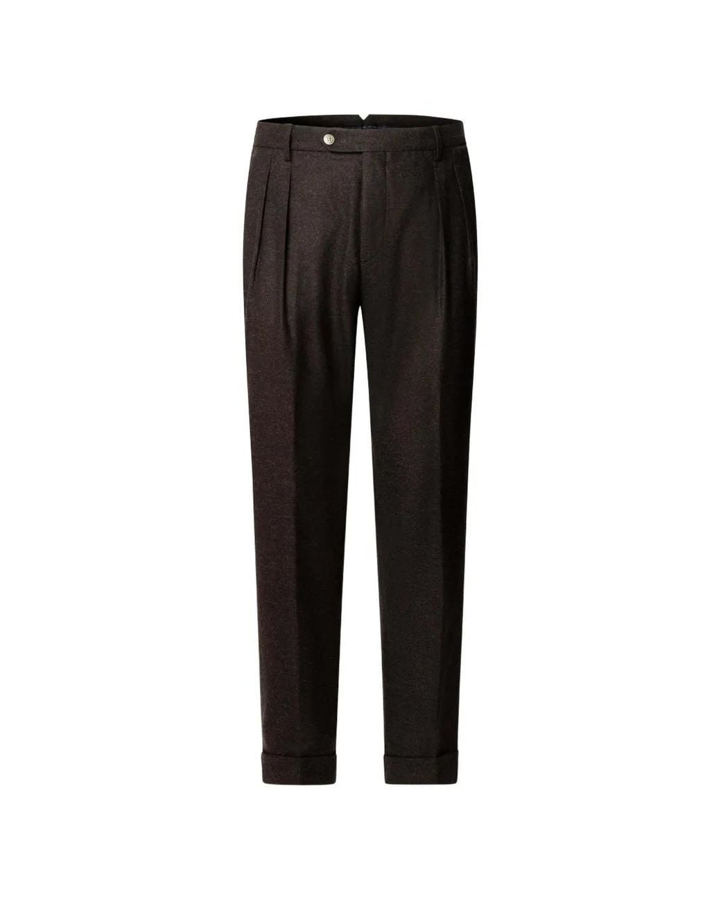 Hackett Black Eton Double-Pleat Trousers for men