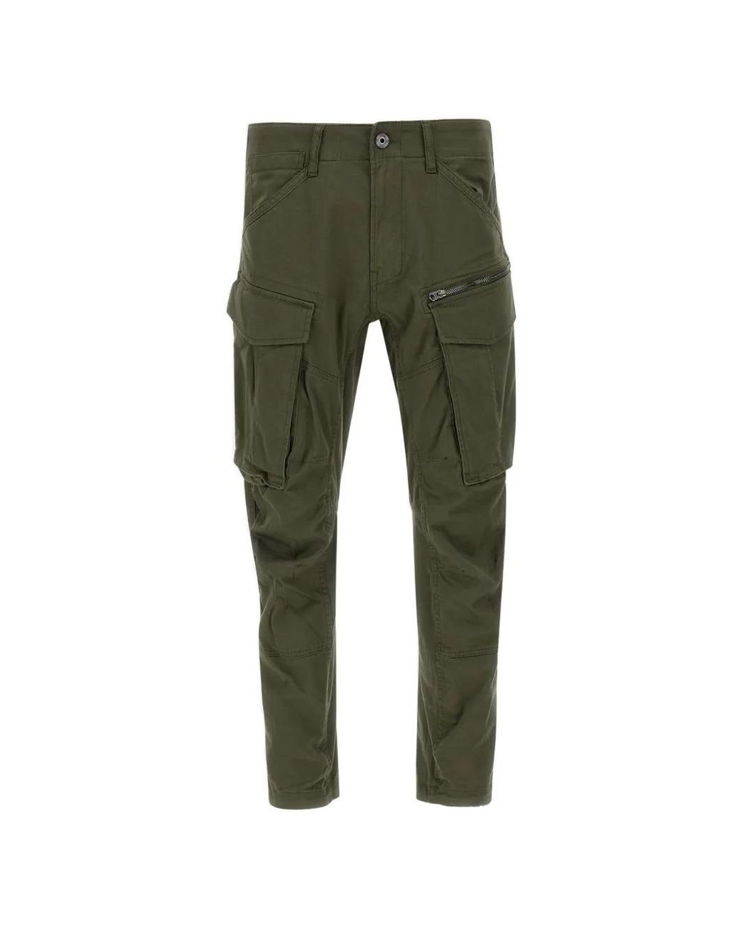 G-Star Green Rovic Zip 3D Tapered Trousers for men