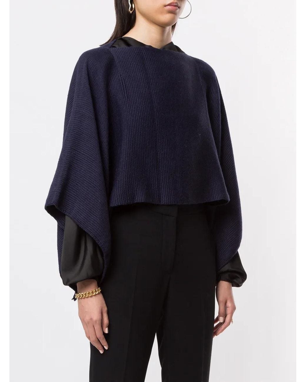 Voz Blue Solid Cropped Jumper