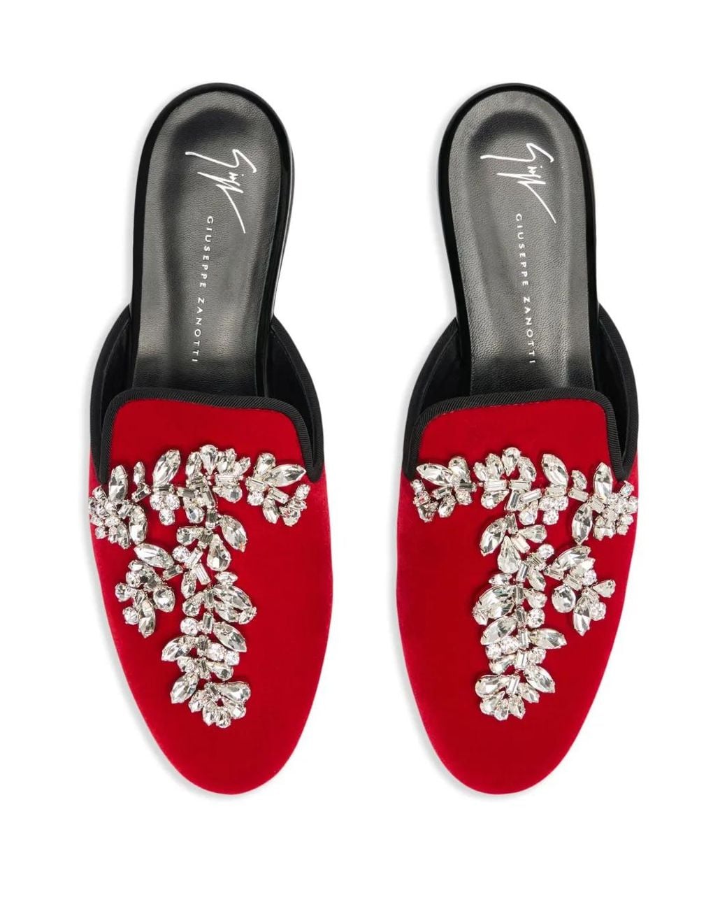 Giuseppe Zanotti Red Elsa Samt-Mules