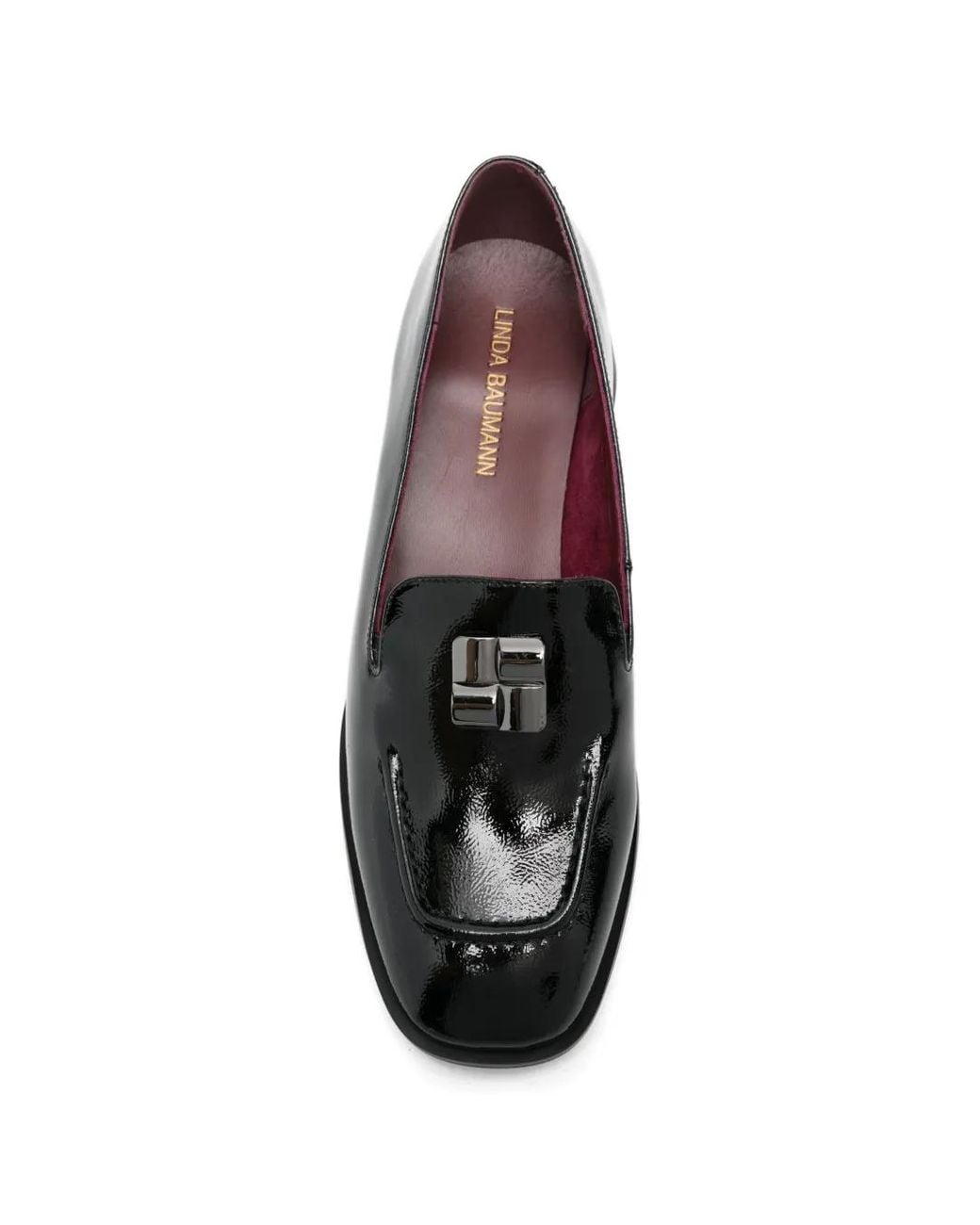 Linda Baumann Black Metal-Embellished Loafers
