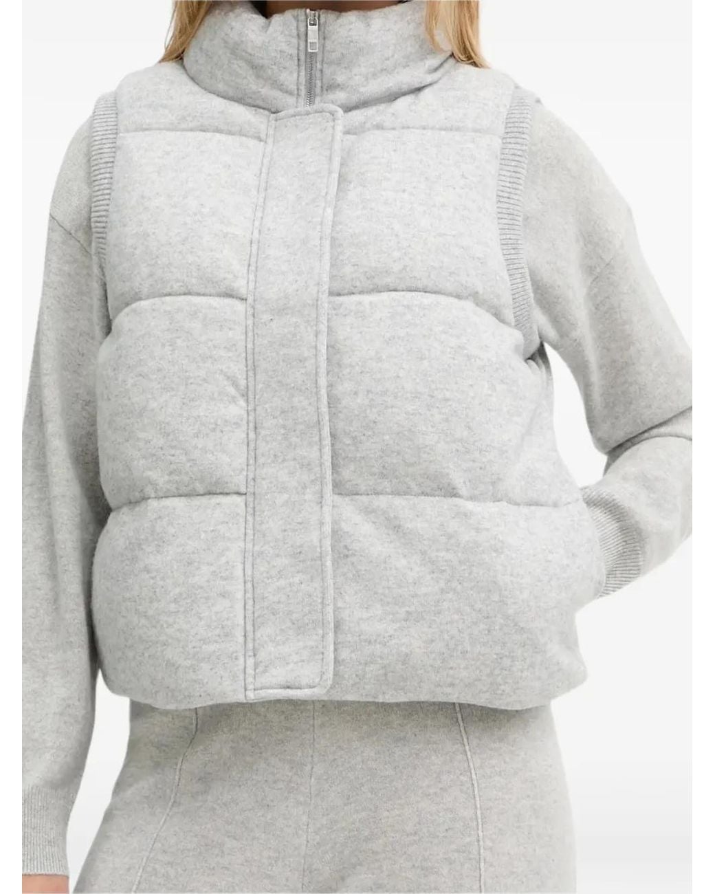 Boss Gray Quilted High-Neck Gilet