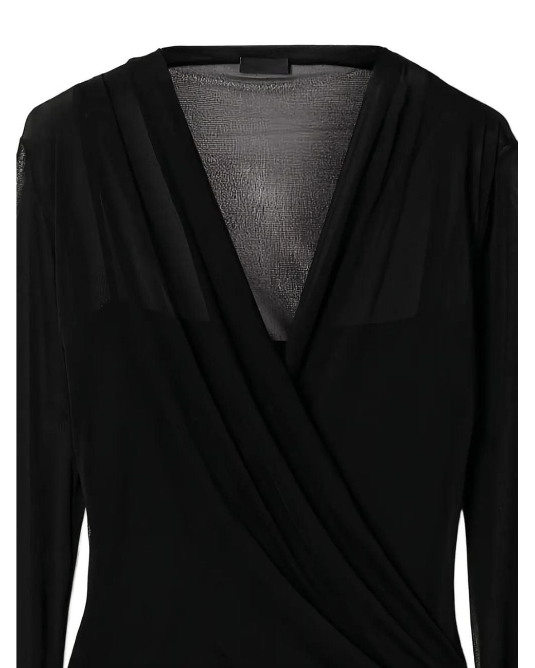 Givenchy Black Draped V-Neck Top