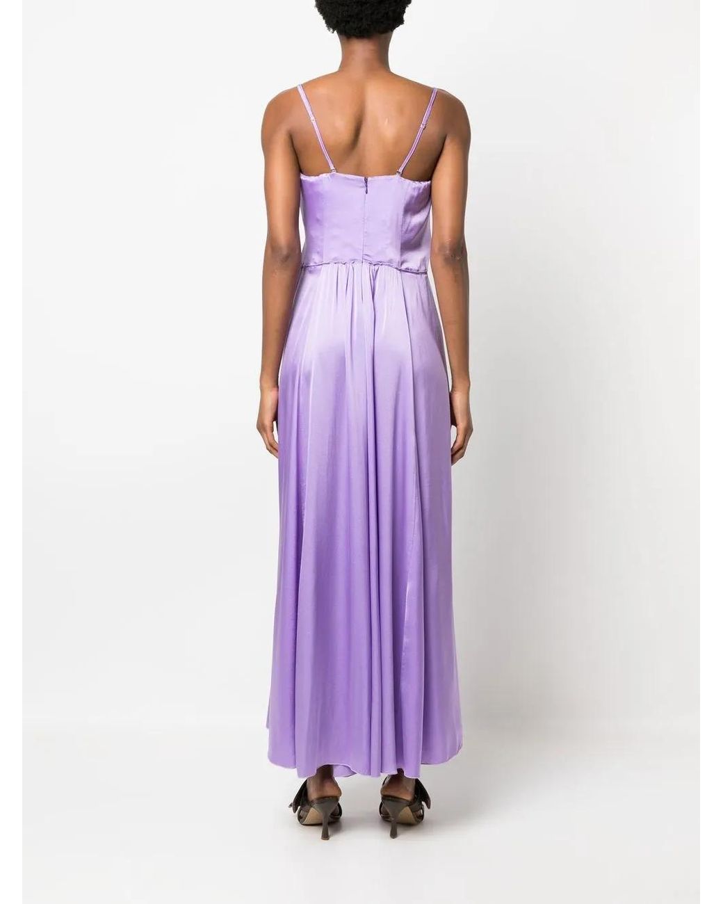Forte_forte Purple A-Line Silk-Blend Dress