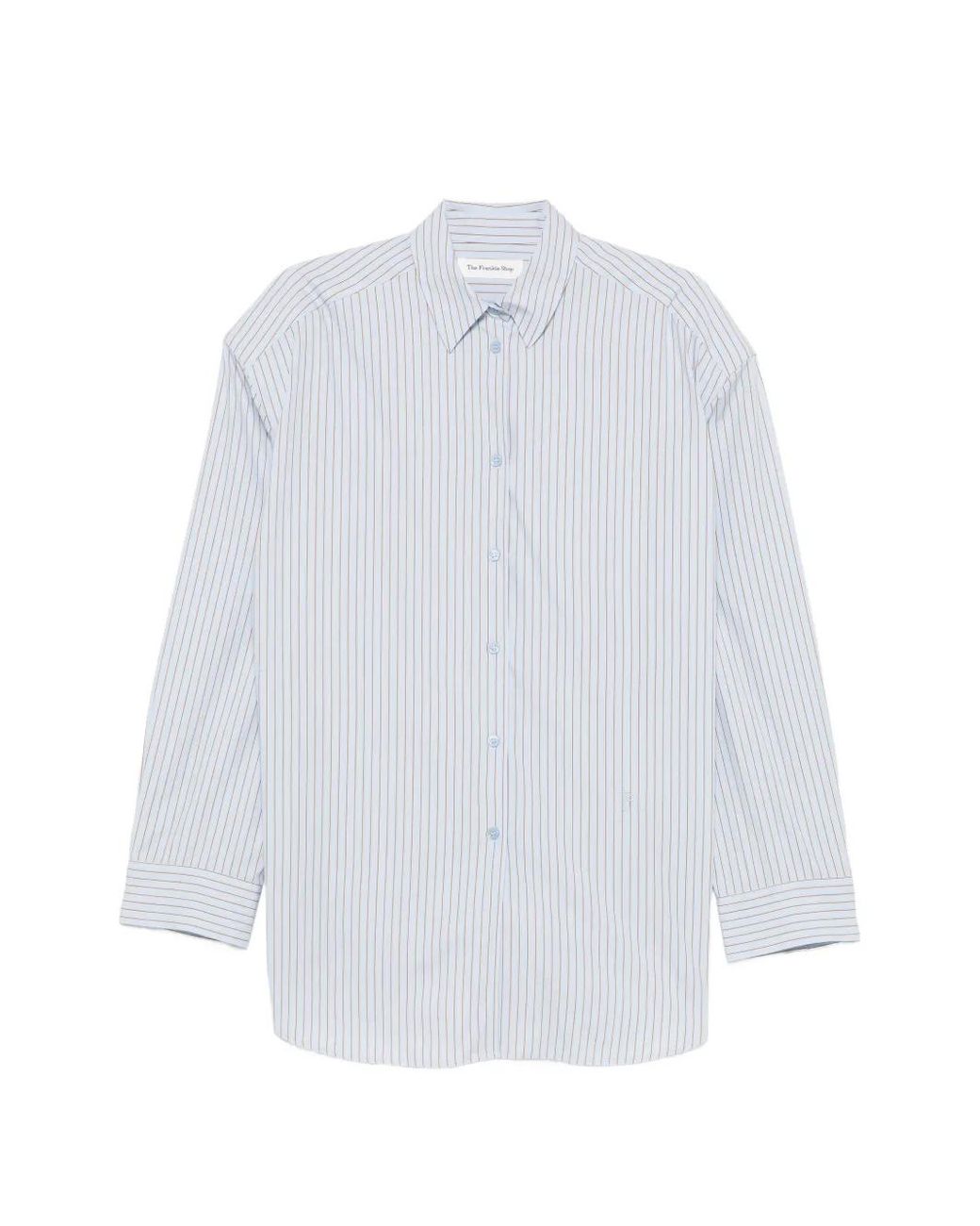 Frankie Shop White Oana Cotton Padded Shirt