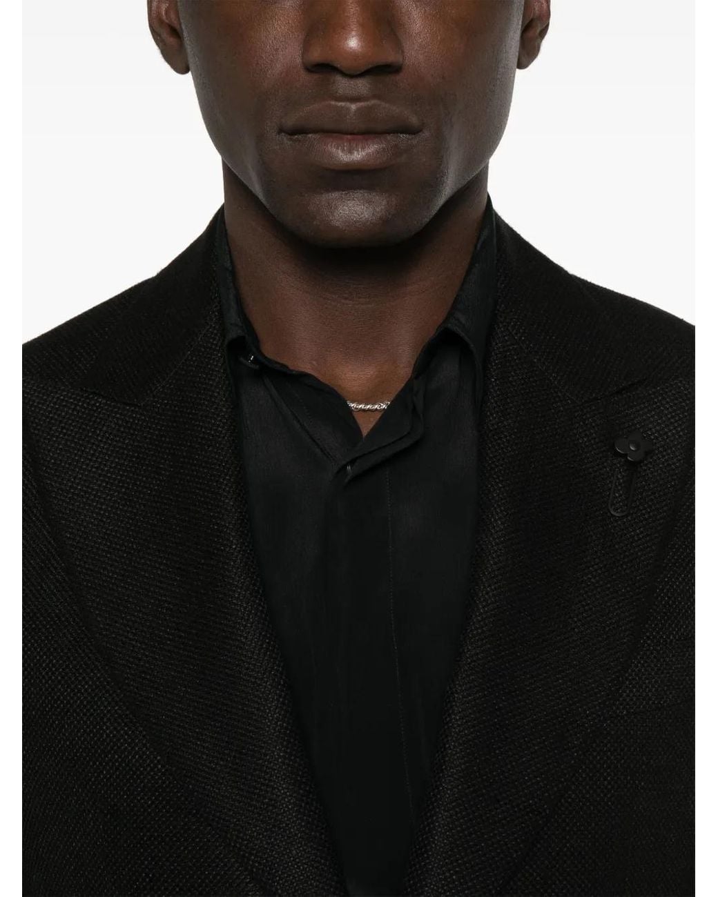 Lardini Black Linen Blazer for men