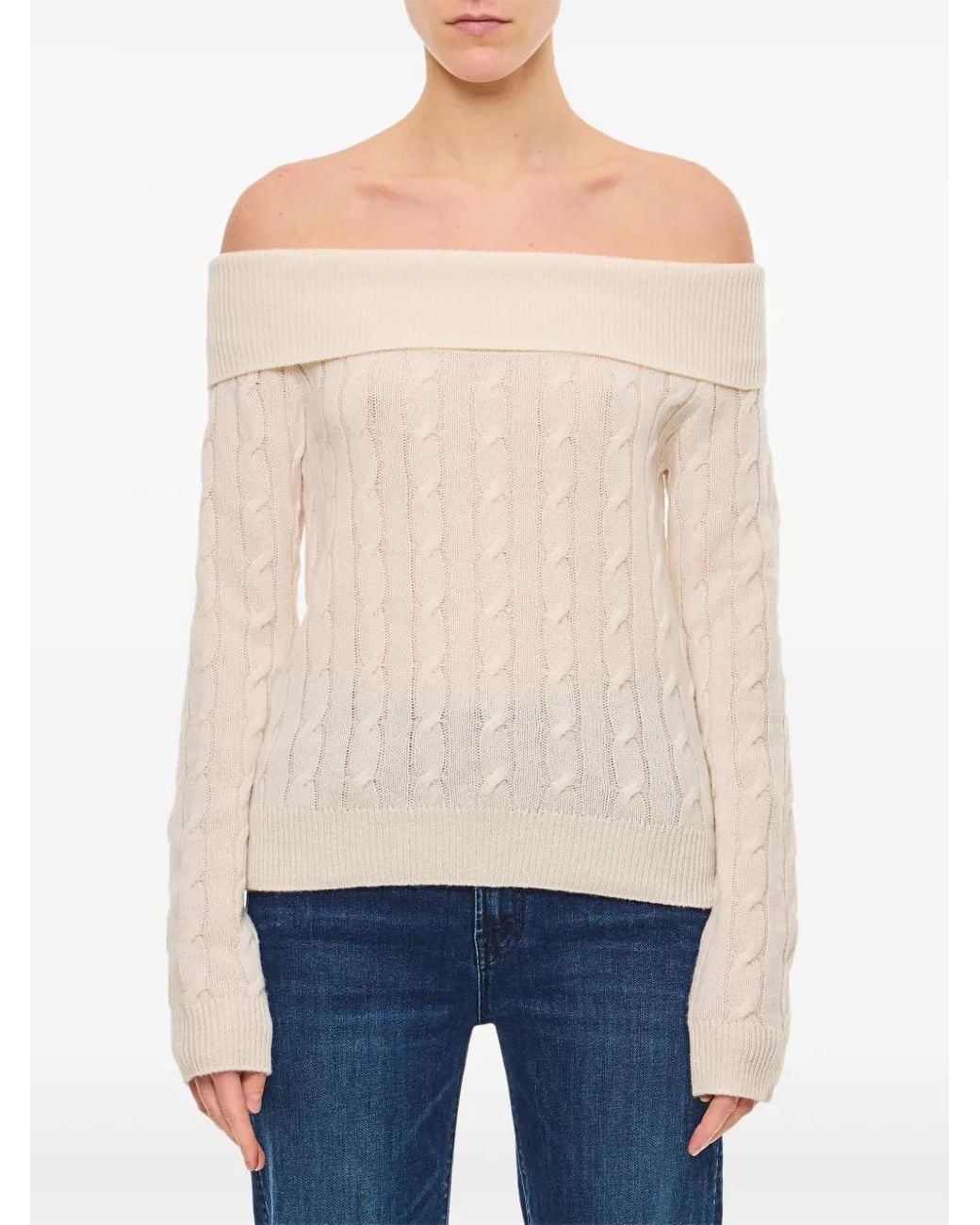 Ralph Lauren Natural Off Shoulder Knit