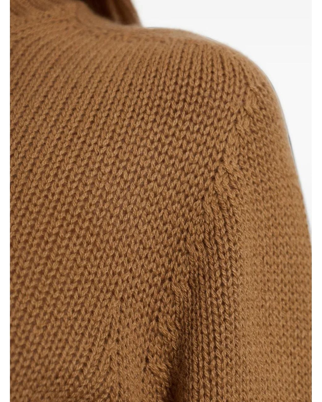 Fabiana Filippi Brown Ribbed-Knit Cashmere Sweater