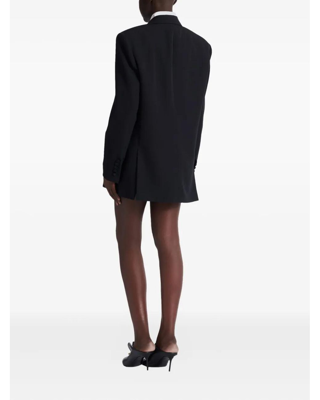 Balmain Blue Grain-De-Poudre Double-Breasted Blazer