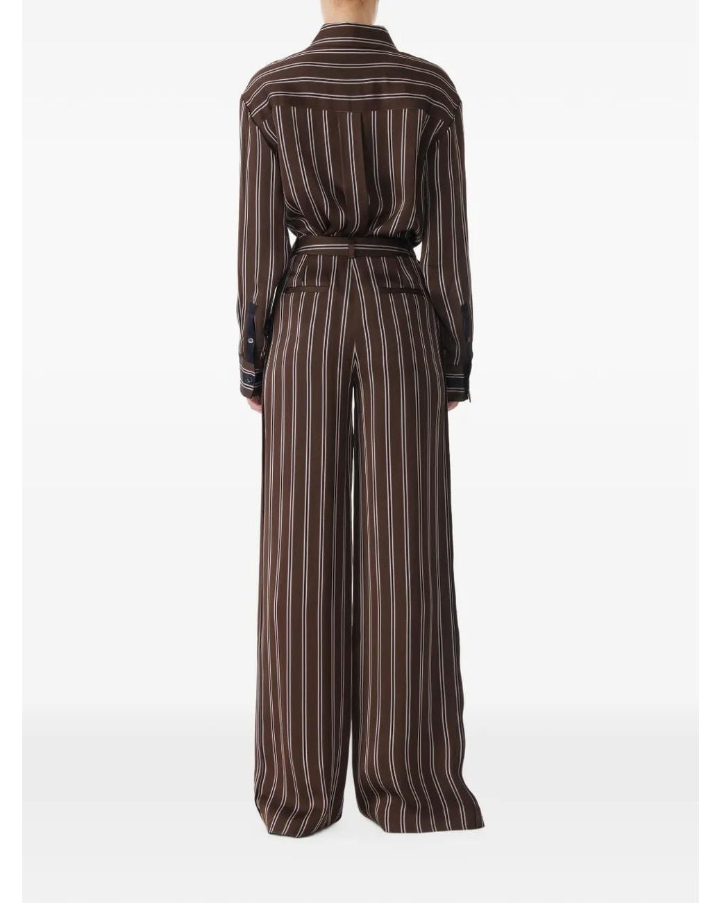 Jason Wu Brown Striped Straight-Leg Trousers