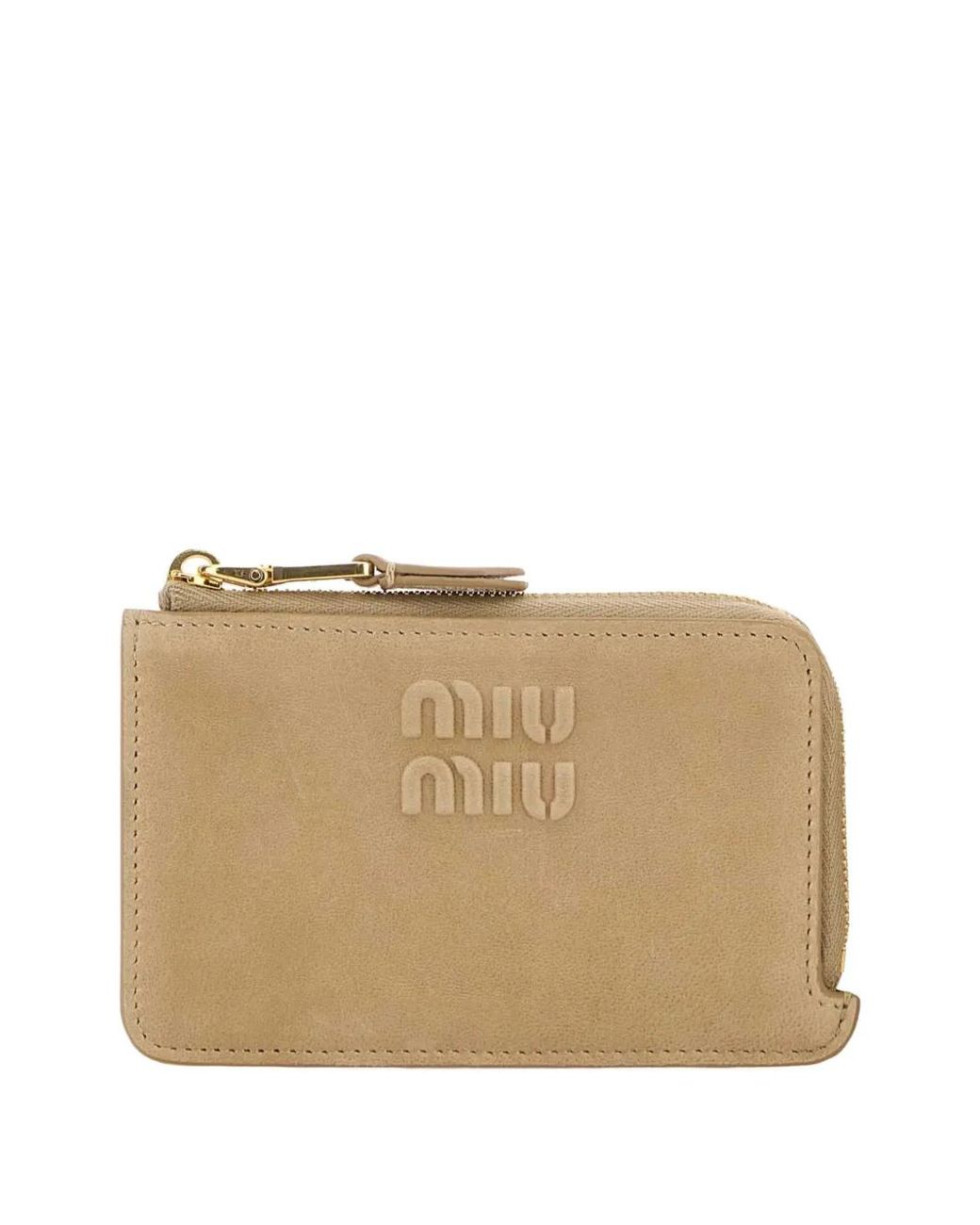 Miu Miu Natural Nappa Leather Envelope Card Holder