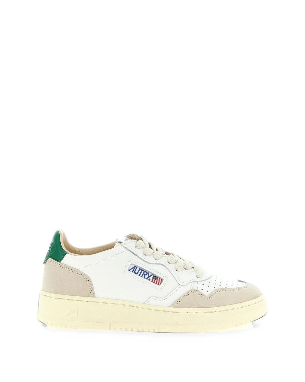 Autry Natural Medalist Low Suede-Panelled Sneakers