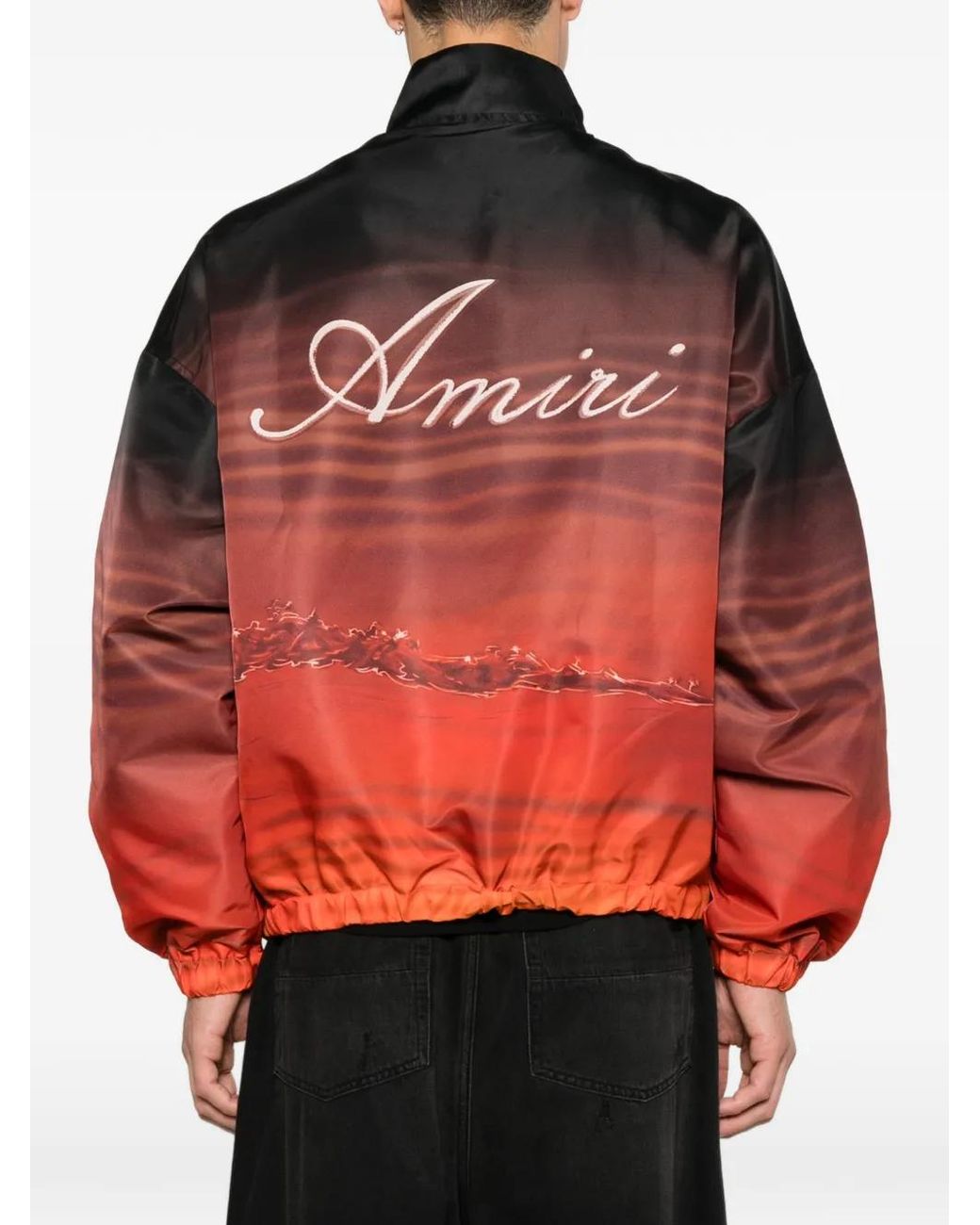 Amiri Red Zip-Up Jacket With Palm Print for men