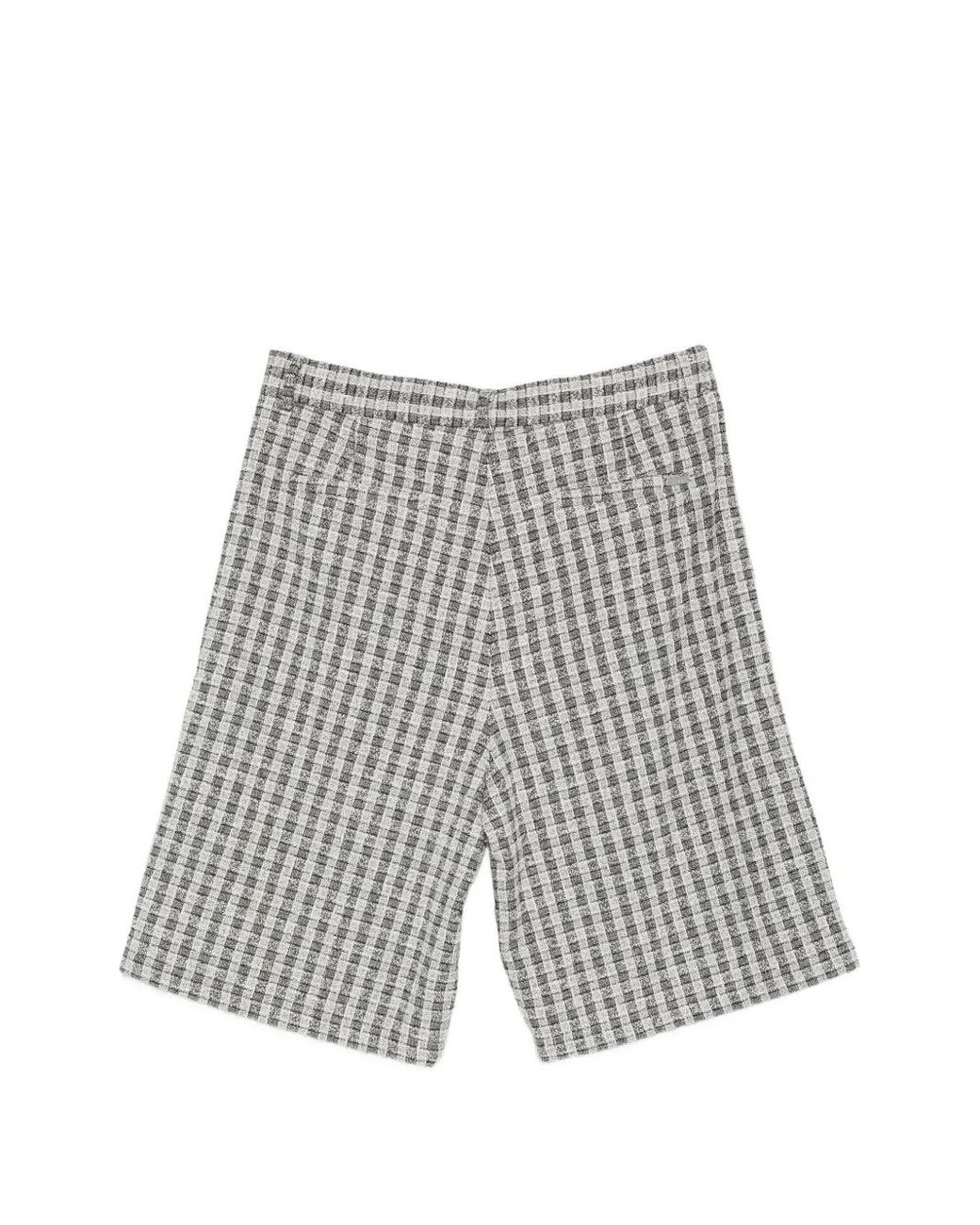 NAHMIAS Gray Check-Pattern Buttoned Shorts for men