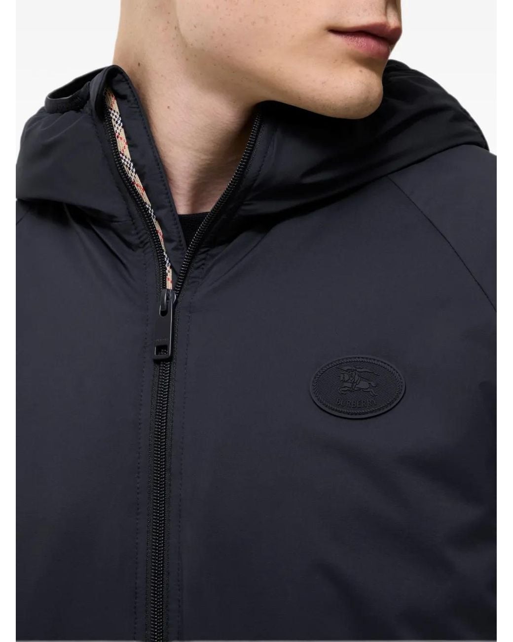 Burberry Blue Packable-Nylon Dunwich Hooded Jacket for men