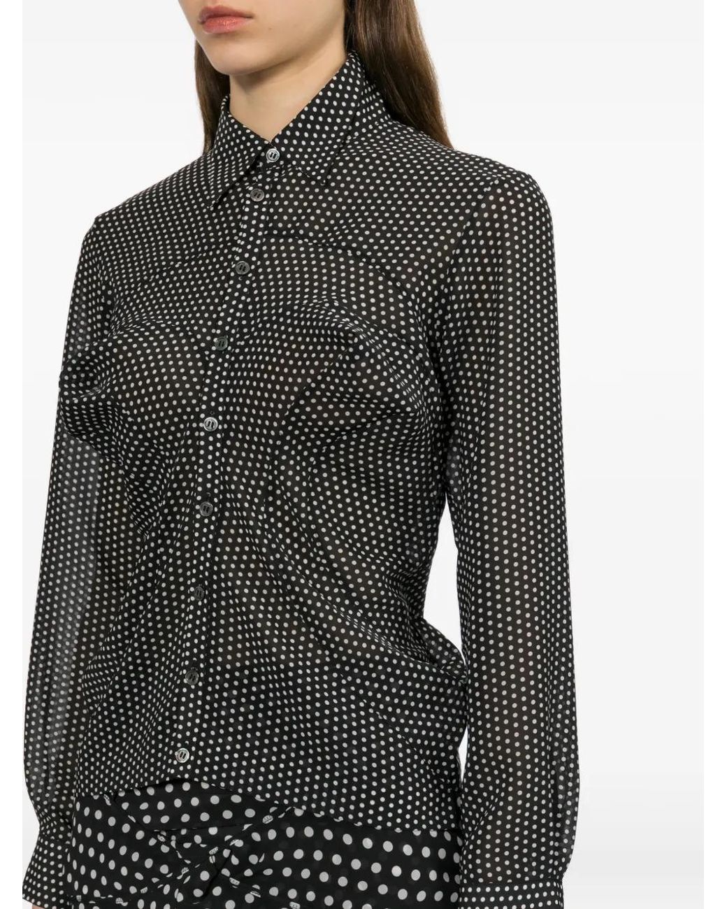 Junya Watanabe Black Polka Dot Blouse