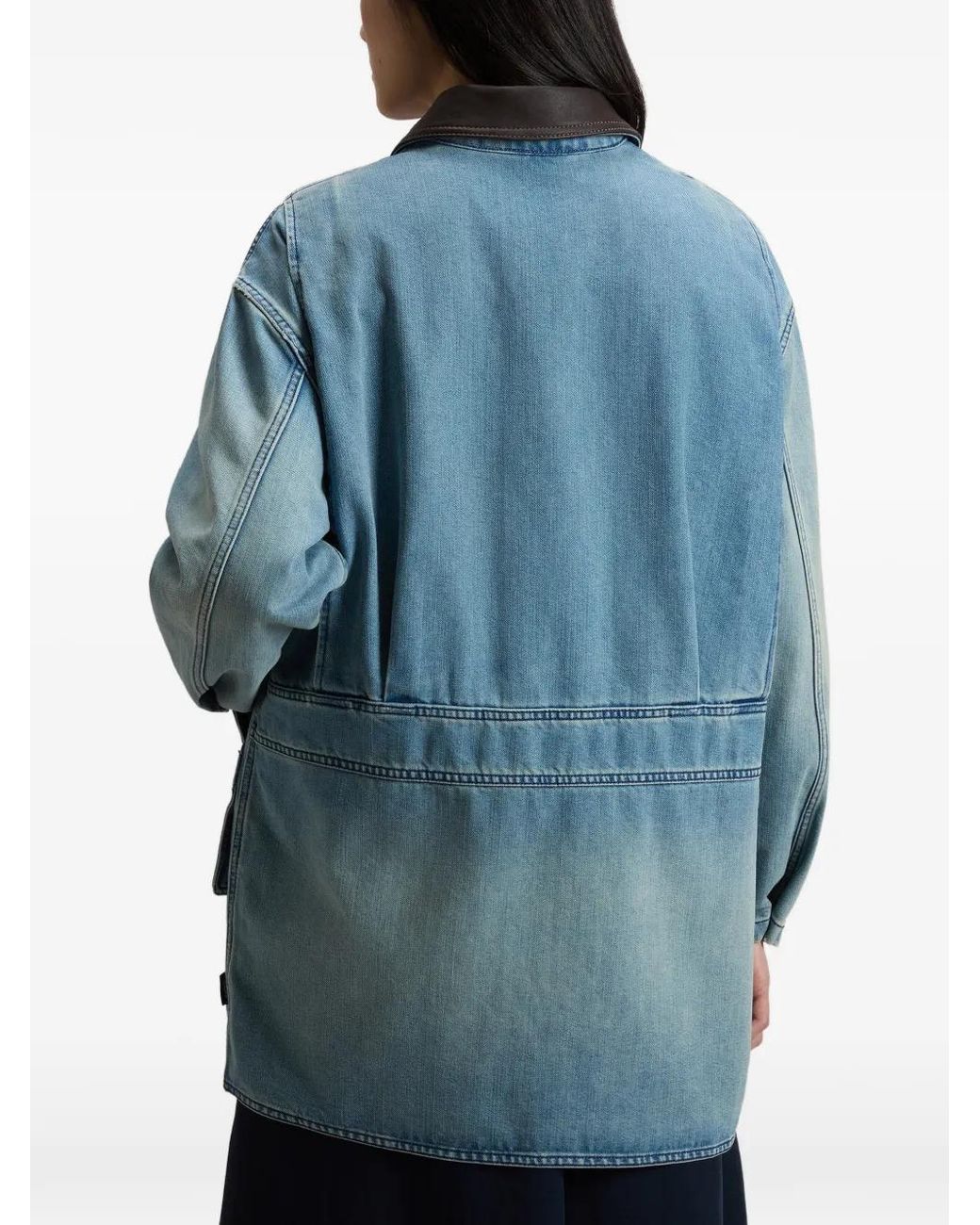 Woolrich Blue Shirt-Collar Pocket Denim Jacket