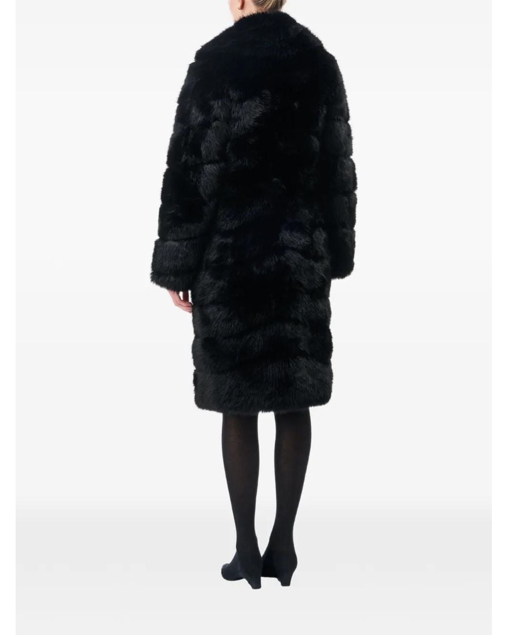OW Collection Black Copenhagen Faux-Fur Coat