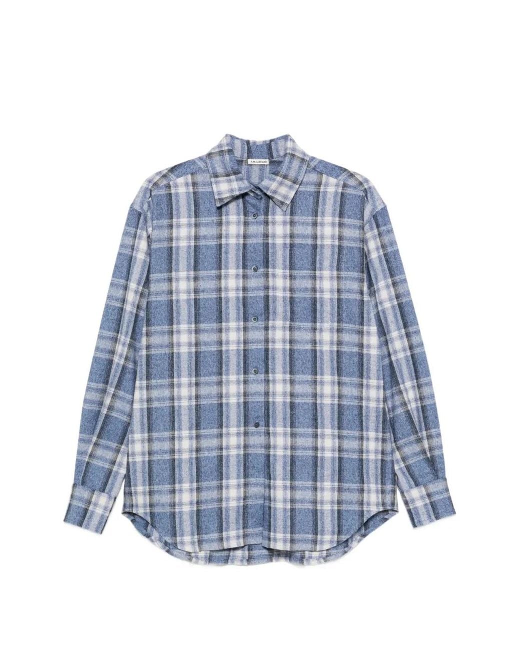 A.M.G Blue Check-Pattern Button-Down Shirt