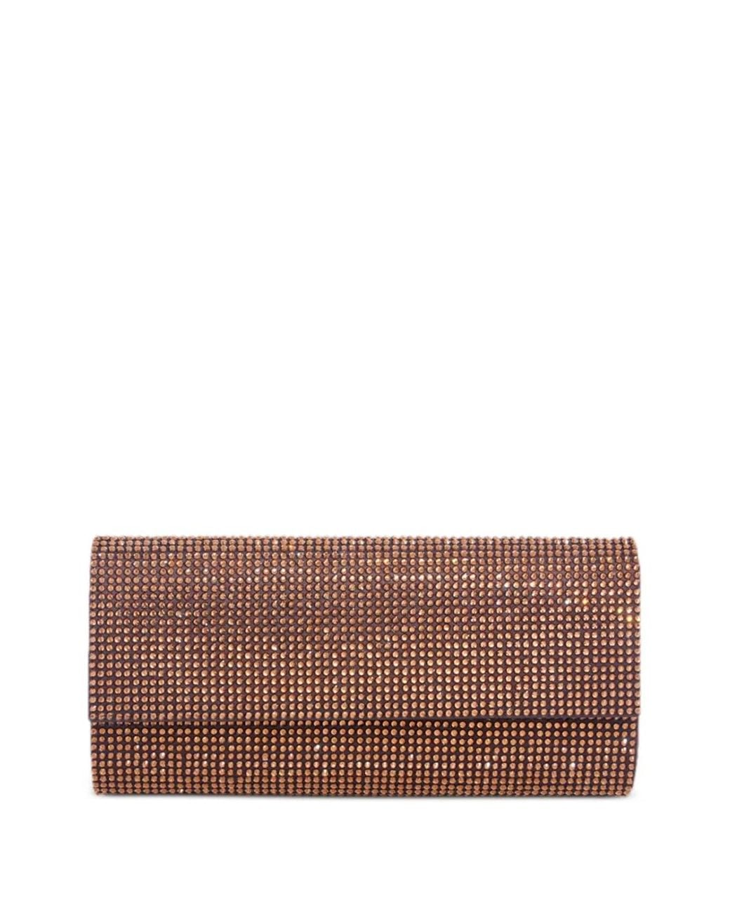 Judith Leiber Brown Perry Crystal-Embellished Clutch Bag