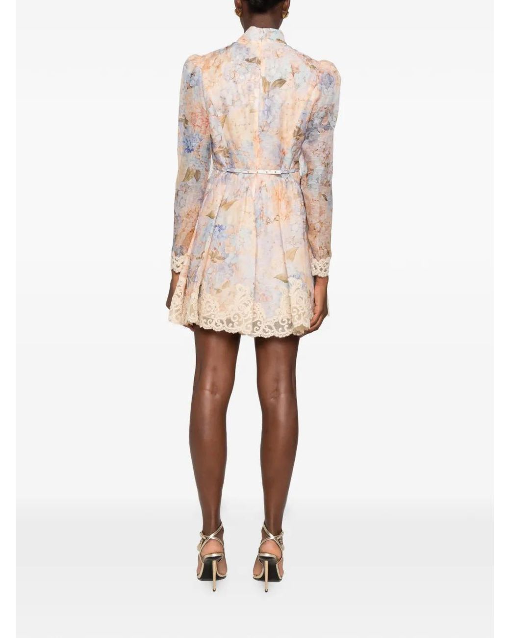 Zimmermann Natural Valiant Panelled Mini Dress