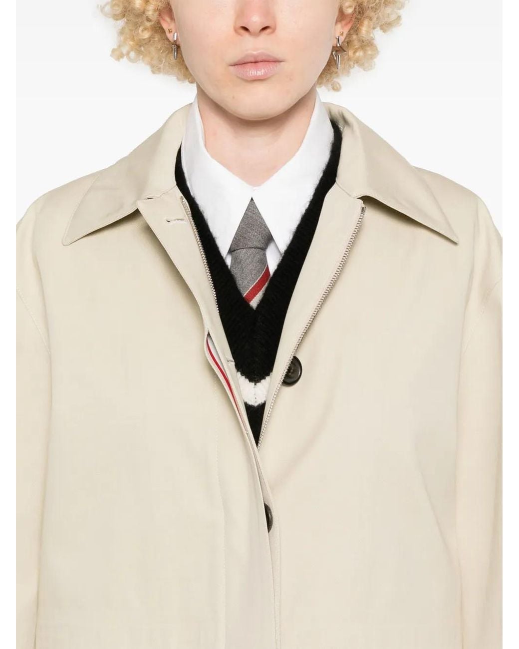 Thom Browne Natural Cotton Trench Coat