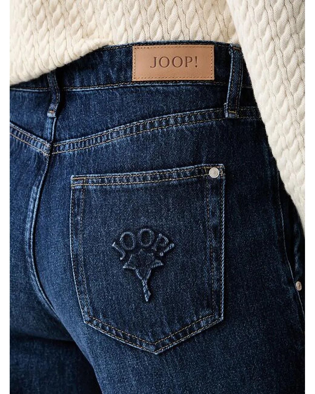 Joop! Blue Logo-Embossed Barrel Jeans