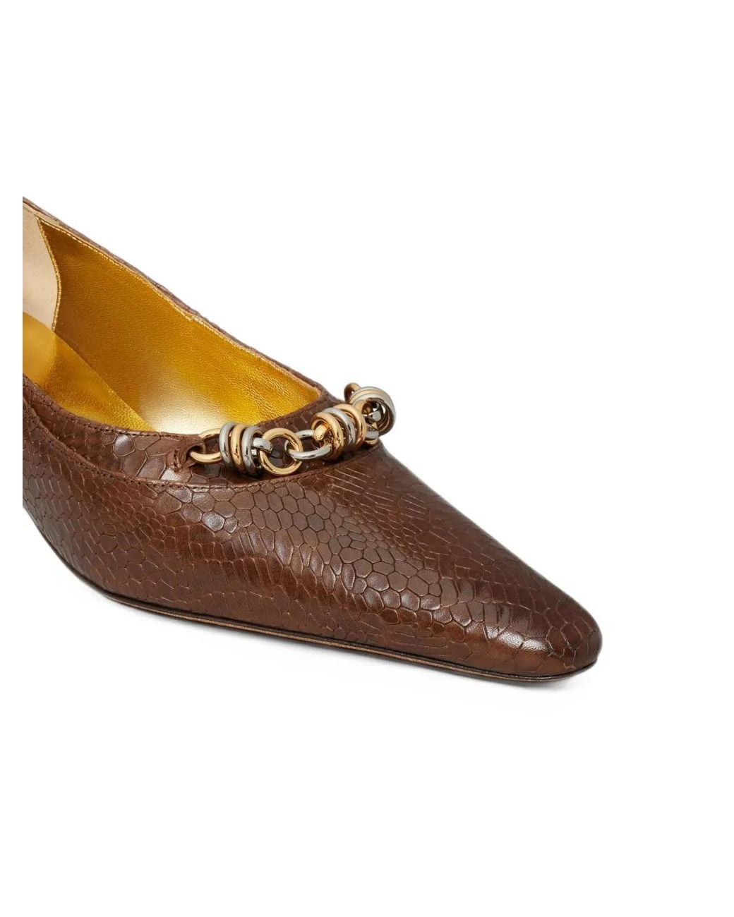 Tory Burch Brown Runway Chain Pumps