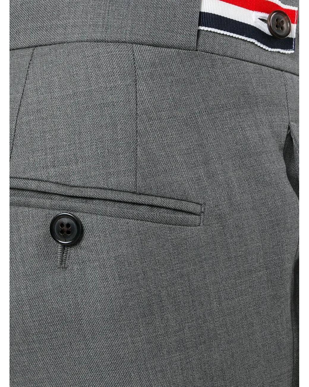 Thom Browne Gray Super 120's Twill Low-Rise Trousers for men