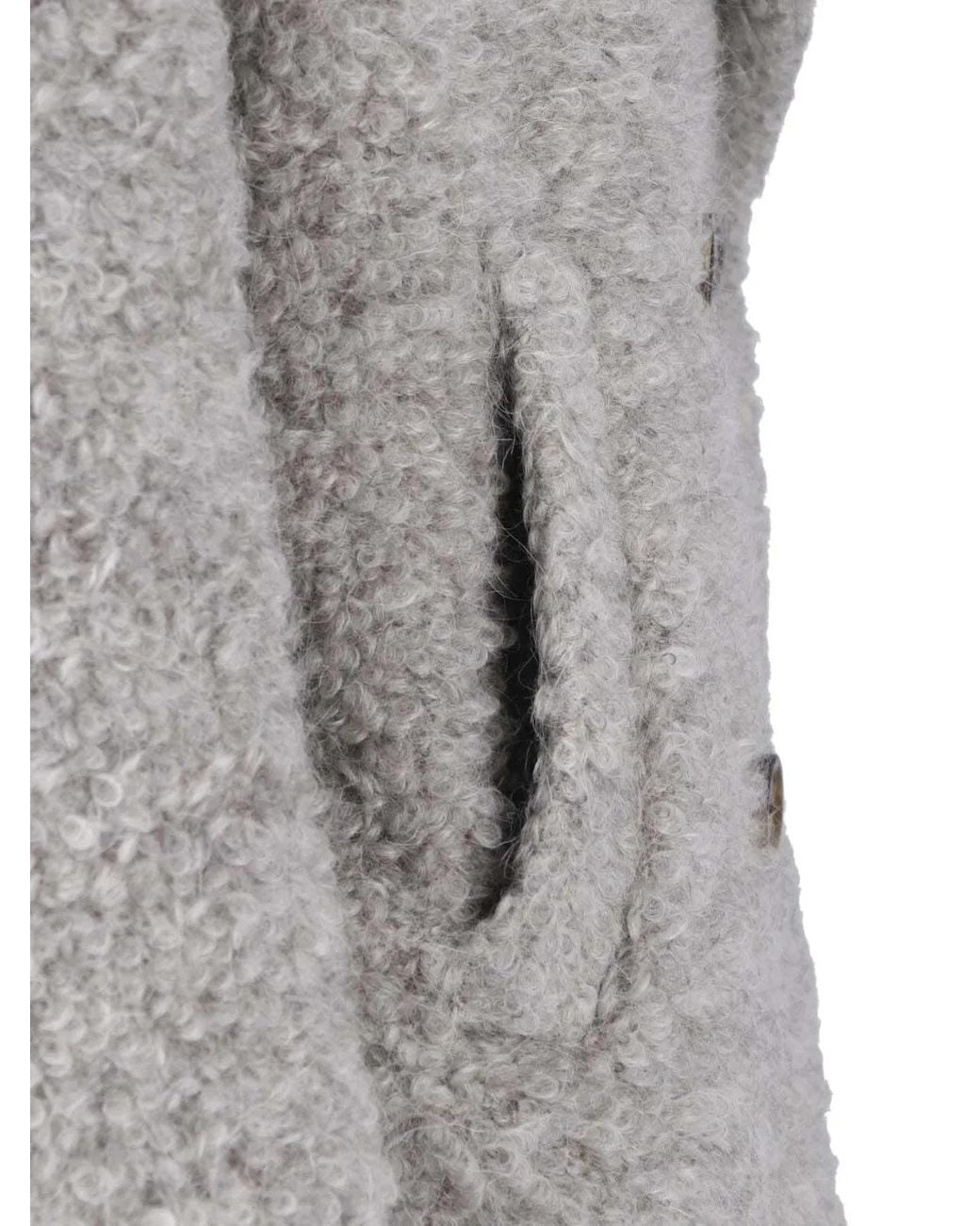 Lardini Gray Double-Breasted Bouclé Jacket