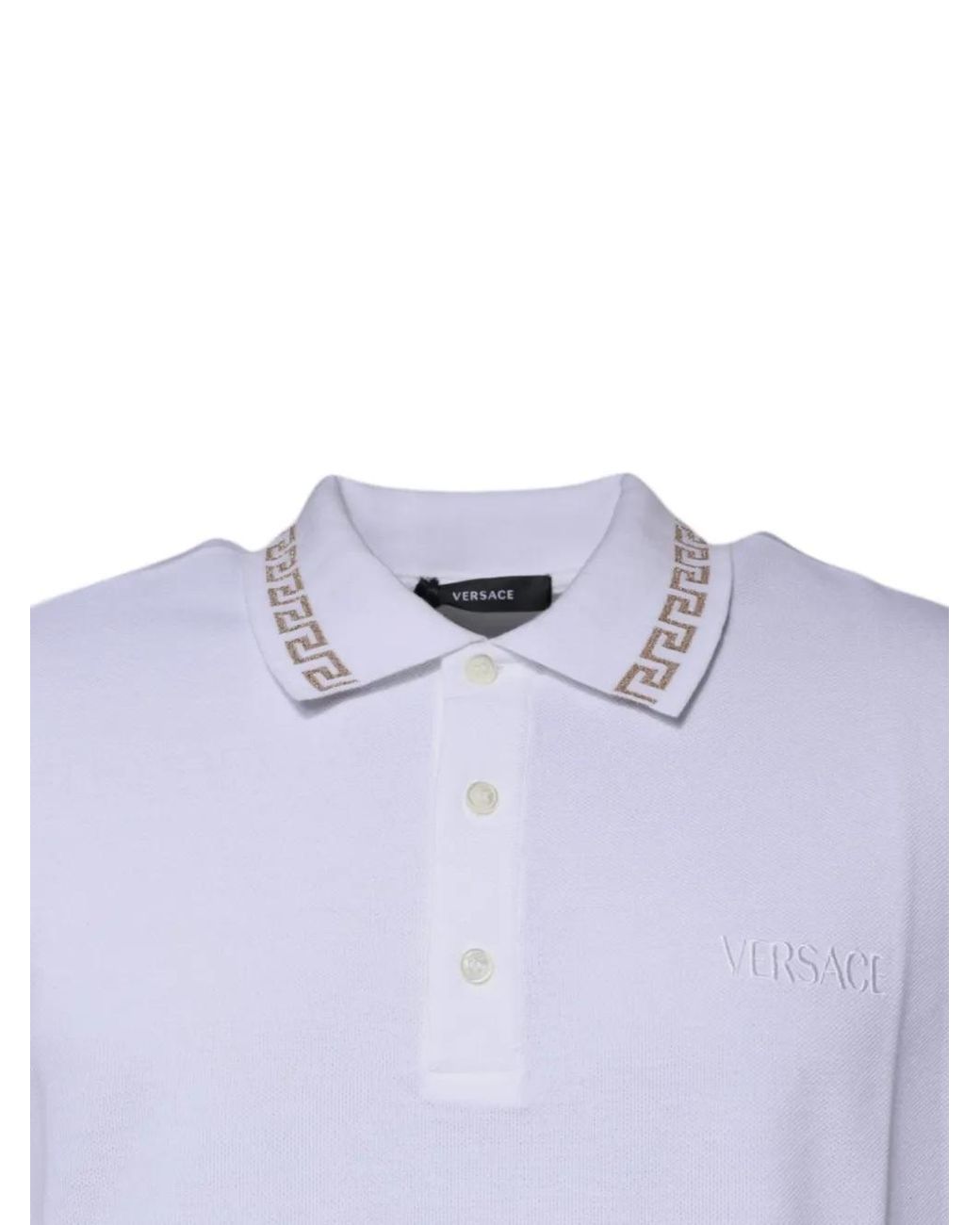Versace Purple Greca-Collar Polo Shirt for men
