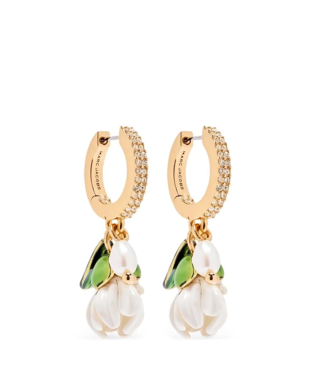 Marc Jacobs White Rooted Daisy Earrings