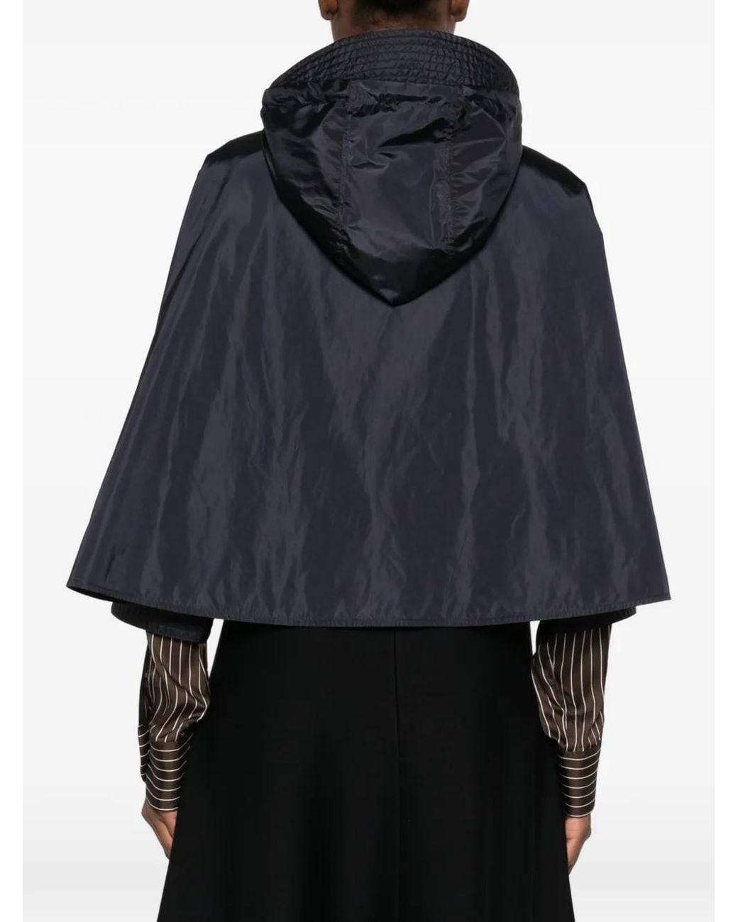Moncler Blue Hooded Cape