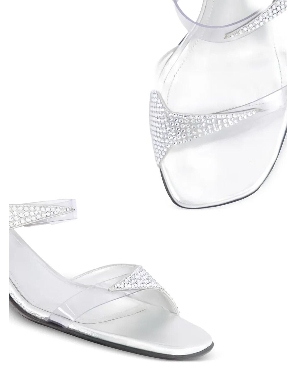 NODALETO White 50Mm Dona Luna Heeled Sandals