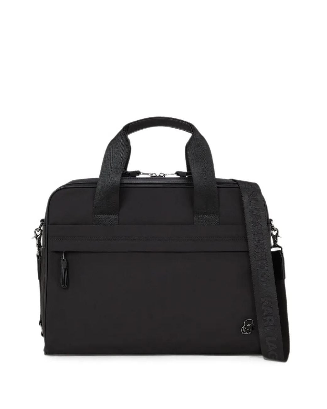 Karl Lagerfeld Black K/Kameo Logo-Appliqué Laptop Bag for men