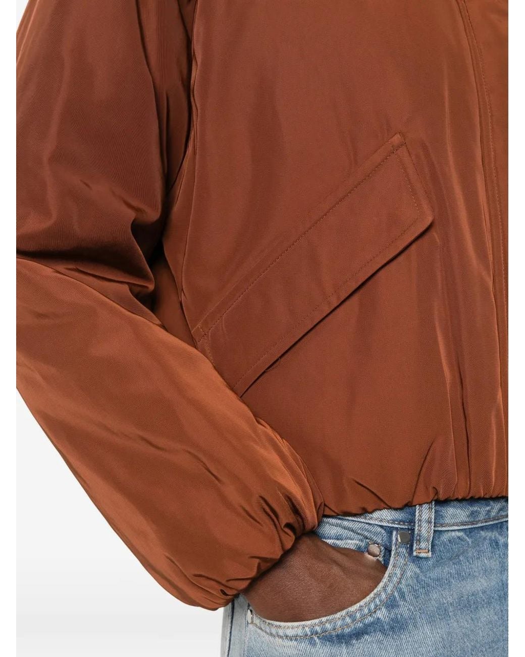 Drykorn Blue Cadley Funnel-Neck Elasticated-Hem Jacket