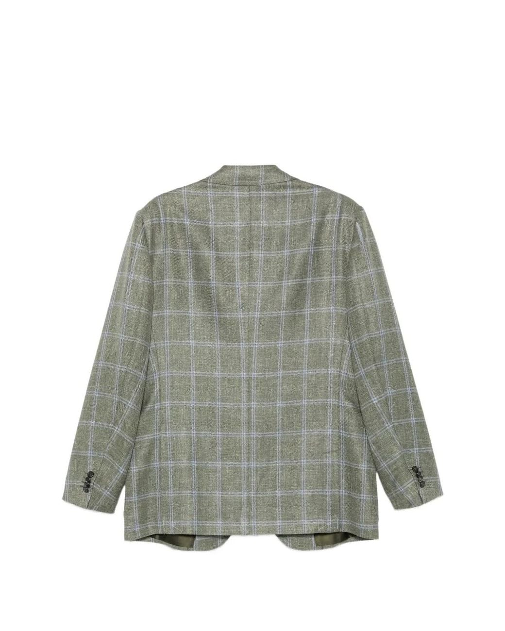 Cesare Attolini Gray Check-Pattern Blazer for men