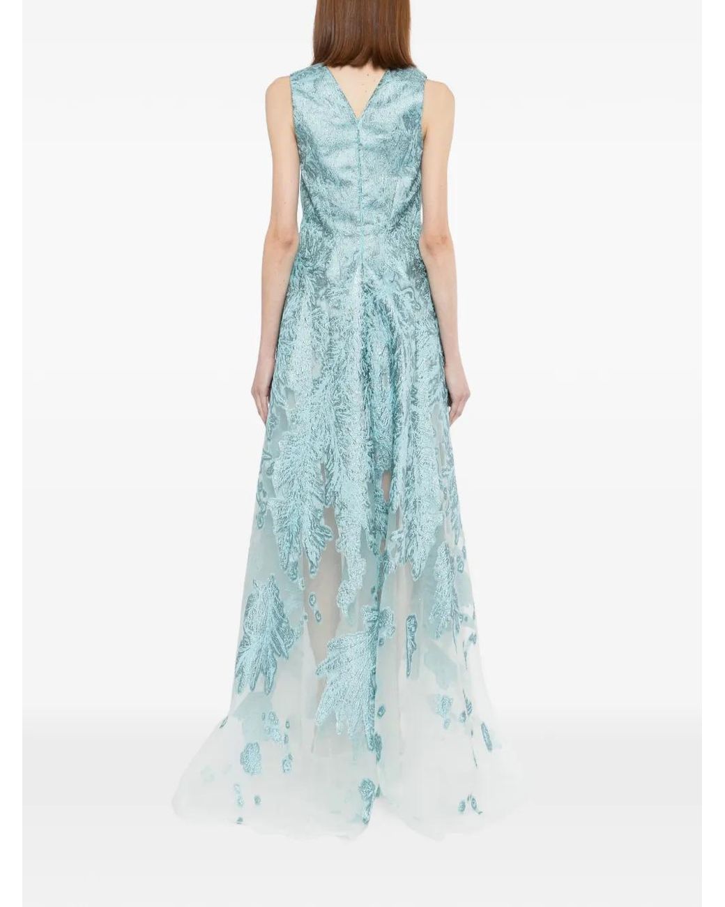 Saiid Kobeisy Blue Brocade Dress