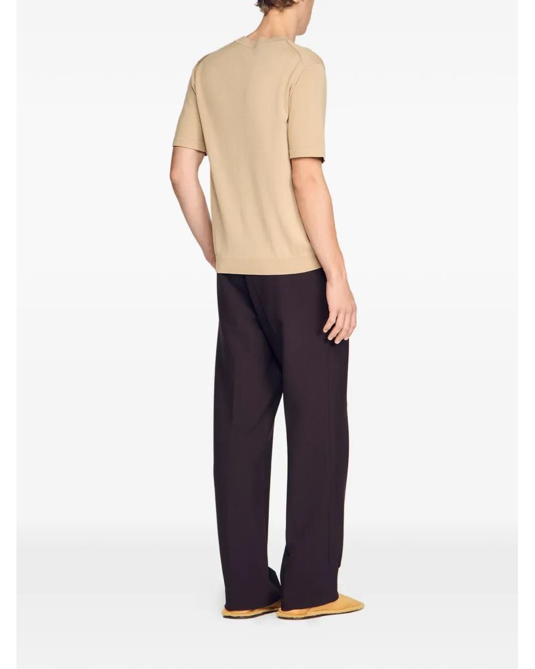 Sandro Natural Knitted T-Shirt for men