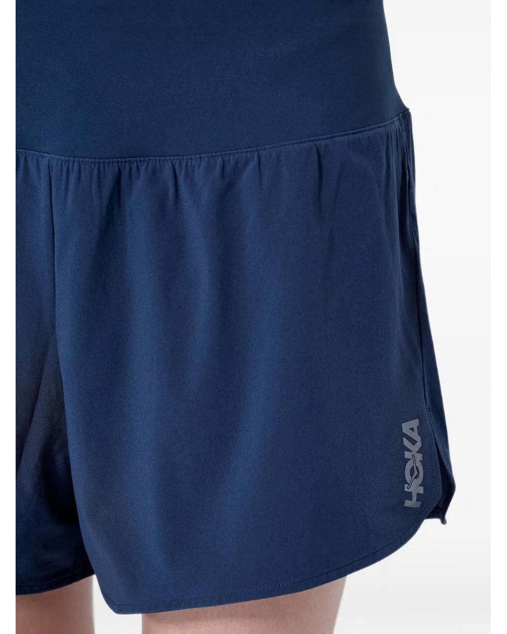 Hoka One One Blue Short Court Élastiqué À Taille Haute