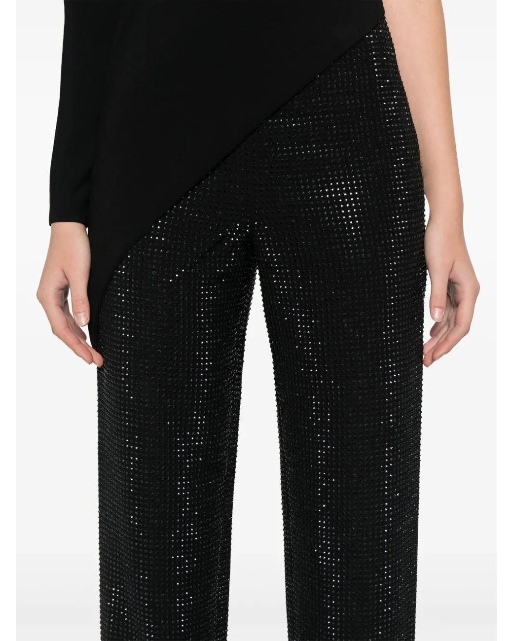 Roland Mouret Black Crystal-Embellished Trousers